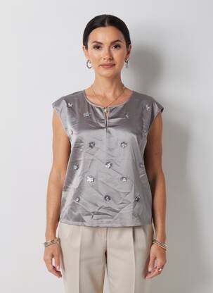 T-shirt gris MORE & MORE femme