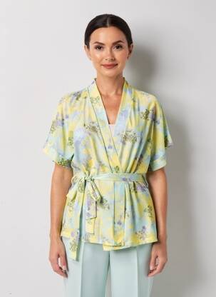 Gilet manches courtes jaune BELLITA femme