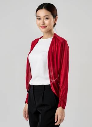 Gilet manches longues rouge STREET ONE femme