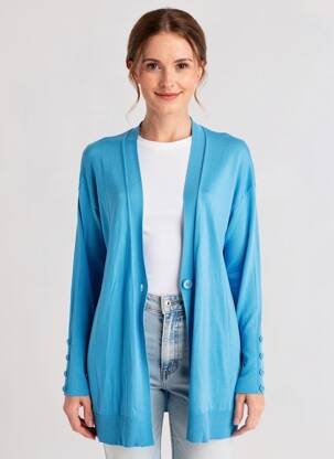 Gilet manches longues bleu MORE & MORE femme