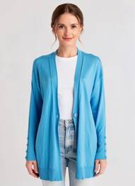 Gilet manches longues bleu MORE & MORE femme