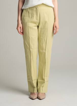 Pantalon droit jaune MANGO femme