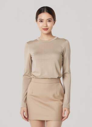 Top beige MANGO femme