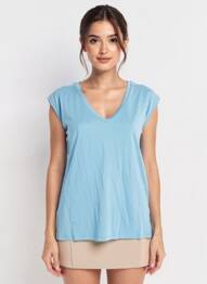 T-shirt bleu PIECES femme
