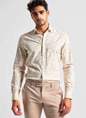 Chemise manches longues marron JACK & JONES homme