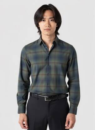 Chemise manches longues vert NO EXCESS homme
