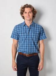 Chemise manches courtes bleu PETROL INDUSTRIES homme
