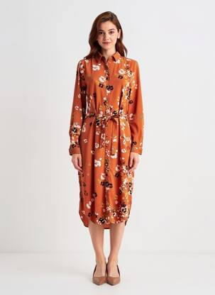 Robe longue marron VERO MODA femme