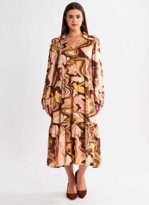Robe longue marron ONLY femme