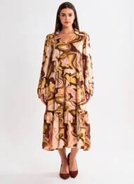 Robe longue marron ONLY femme