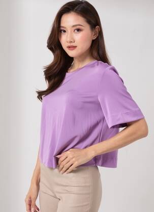 Top violet MANGO femme