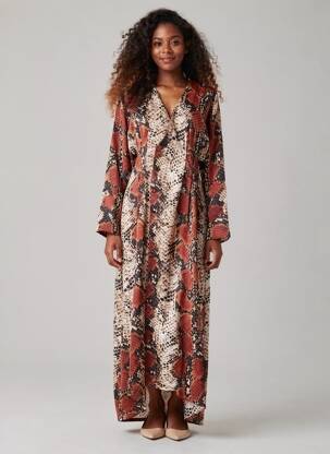 Robe longue noir MANGO femme