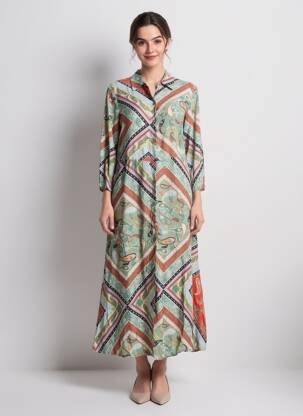 Robe longue vert TOM TAILOR femme