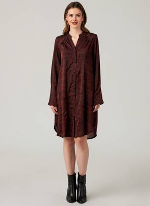Robe mi-longue rouge NÜ femme