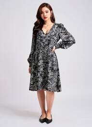 Robe mi-longue noir VERO MODA femme