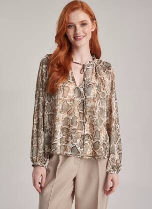 Chemisier marron MANGO femme