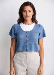Gilet manches courtes bleu MOLLY BRACKEN femme