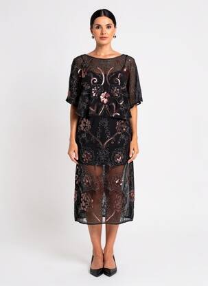 Robe mi-longue noir MOLLY BRACKEN femme
