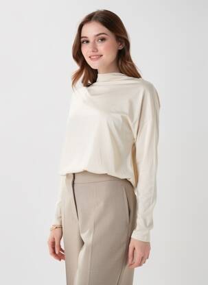 T-shirt beige MANGO femme