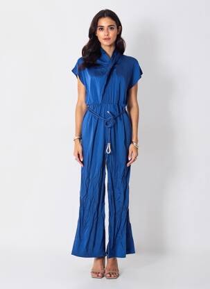 Combi-pantalon bleu MANGO femme