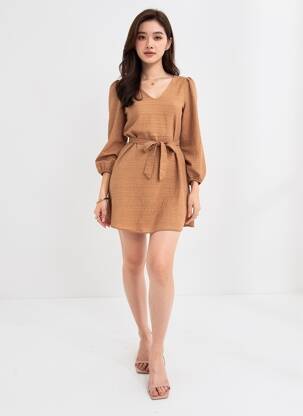 Robe longue marron JACQUELINE DE YONG femme