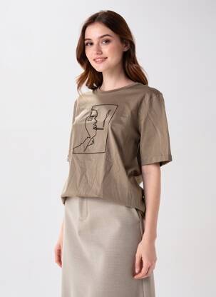 T-shirt marron ONLY femme
