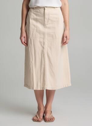 Jupe mi-longue beige YUGEN femme