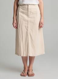 Jupe mi-longue beige YUGEN femme