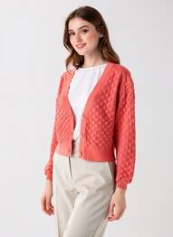 Gilet manches courtes rose ONLY femme