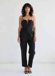 Combi-pantalon noir MORGAN femme