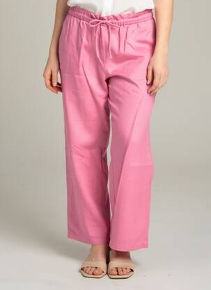 Pantalon large rose MANGO femme