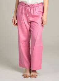 Pantalon large rose MANGO femme
