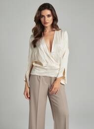 Chemisier beige ASTRID BLACK LABEL femme