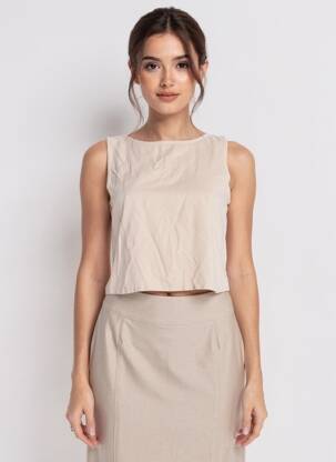 Chemisier beige JACQUELINE DE YONG femme