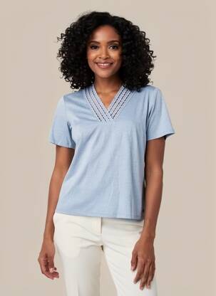 Top bleu GARCIA femme