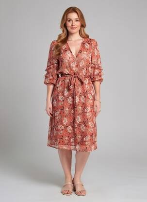 Robe mi-longue orange GARCIA femme