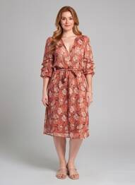 Robe mi-longue orange GARCIA femme