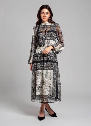 Robe longue noir MANGO femme