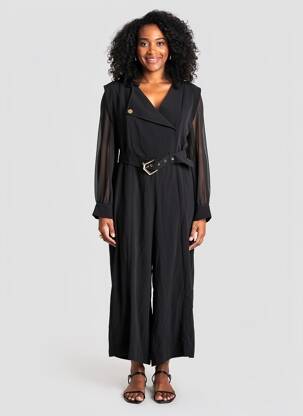 Combi-pantalon noir MORGAN femme