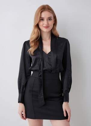 Chemisier noir ASTRID BLACK LABEL femme