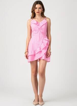Robe courte rose NAF NAF femme
