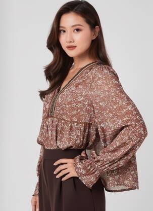 Chemisier marron CHERRY PARIS femme