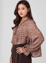 Chemisier marron CHERRY PARIS femme