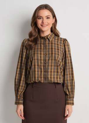 Chemisier marron ONLY femme