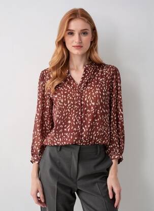 Chemisier marron SWEEWË femme
