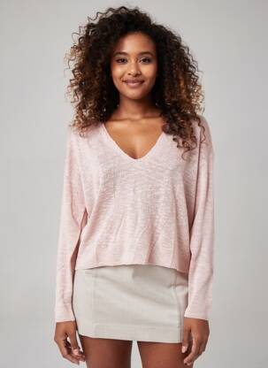 Pull rose MANGO femme