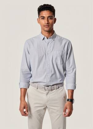 Chemise manches longues gris TOM TAILOR homme