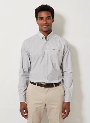Chemise manches longues gris TOM TAILOR homme