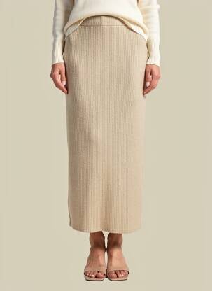 Jupe longue beige TERRA DI SIENA femme