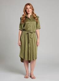 Robe mi-longue vert NUMPH femme
